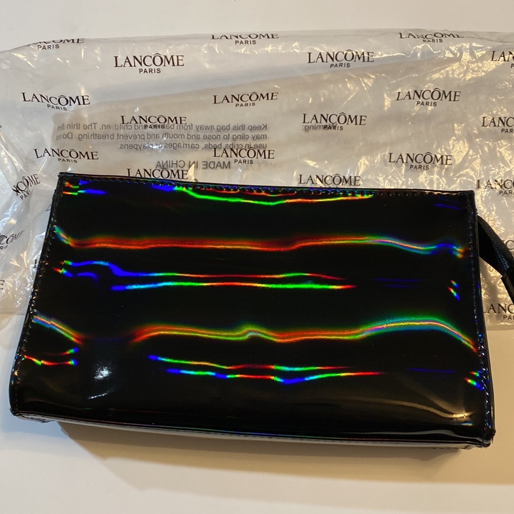 Lancôme Travel Makeup Pouch Clutch Rainbow Black Color Change convert Crossbody